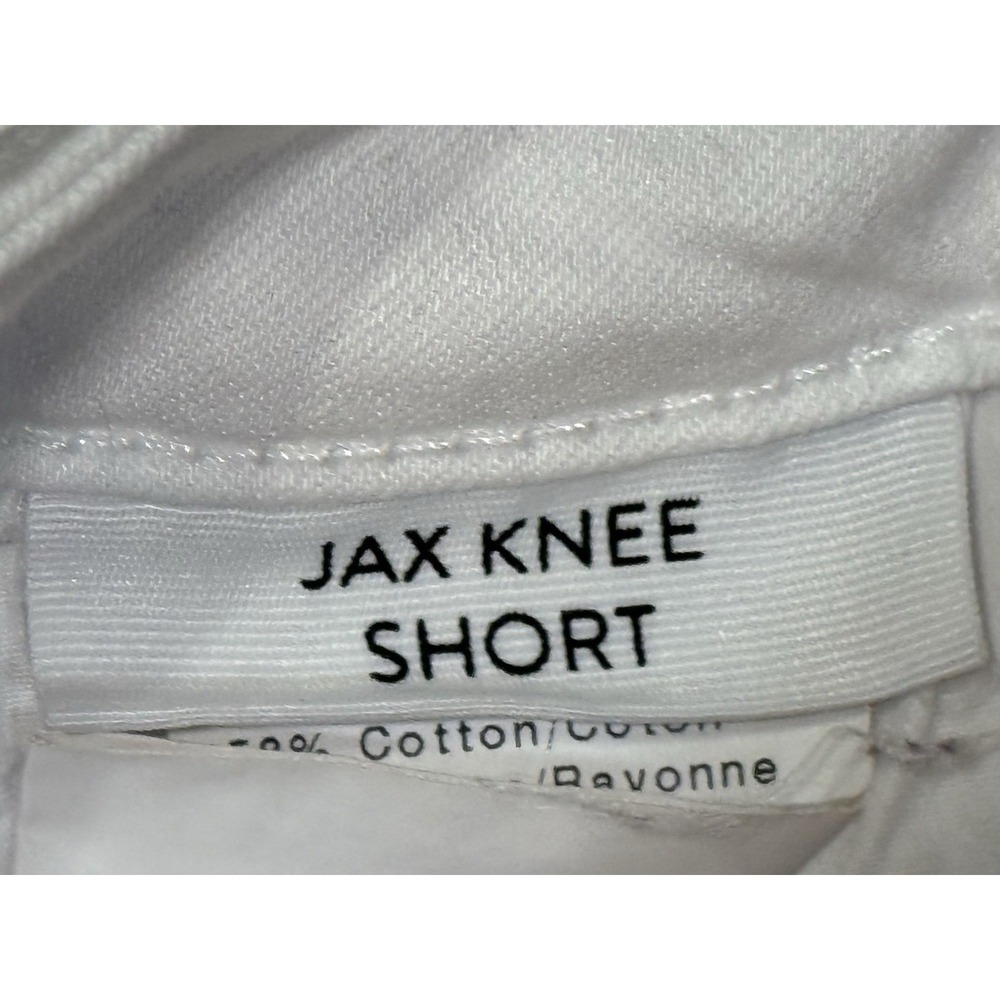 Paige Jax Knee Shorts Women Size 26 White Raw Hem Frayed 9" Cut Off Bermuda - Picture 7 of 7